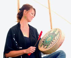 Leah with turtle drum